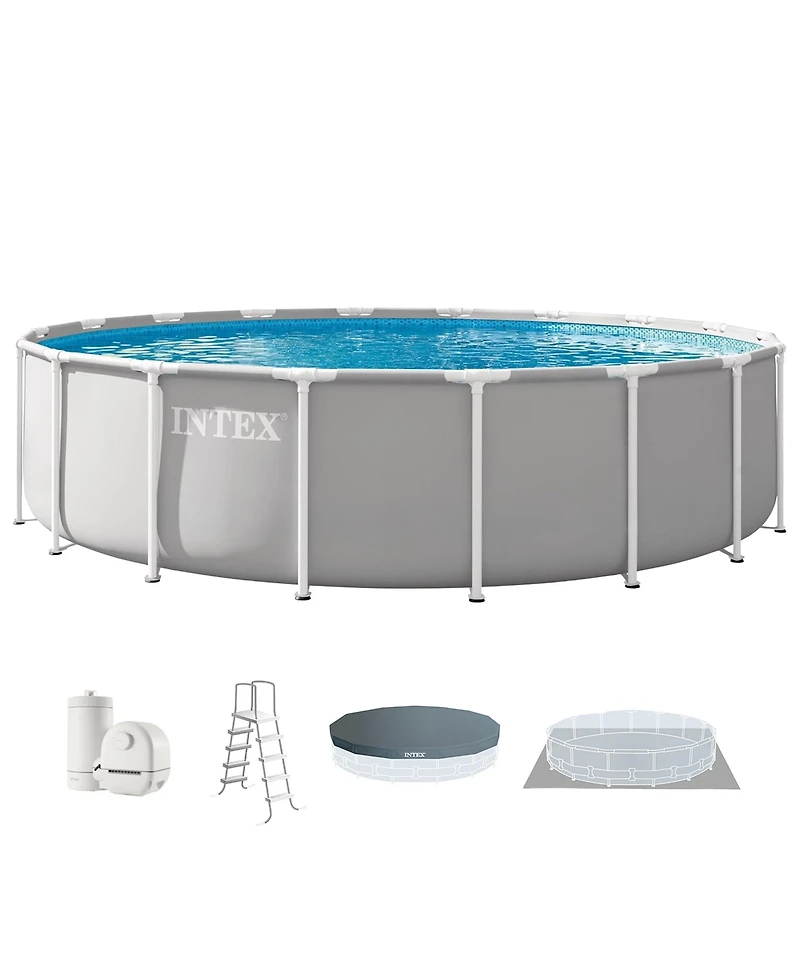 Intex Prism Frame 18ft x 48in Premium Above Ground Pool Set with Filter Pump