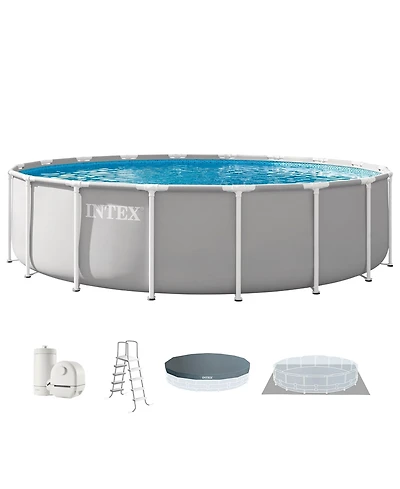 Intex Prism Frame 18ft x 48in Premium Above Ground Pool Set with Filter Pump