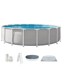 Intex Prism Frame 18ft x 48in Premium Above Ground Pool Set with Filter Pump