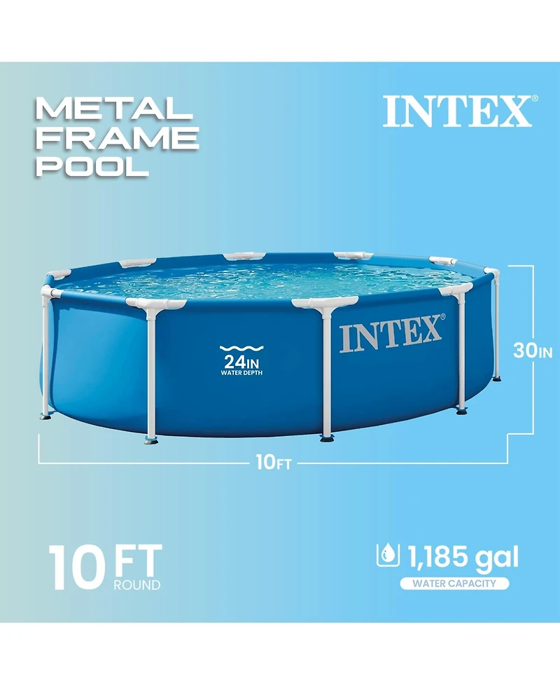 Intex 28200EP 10Ft X 30In Metal Frame Above Ground Swimming Pool, Pool Only