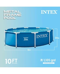 Intex 28200EP 10Ft X 30In Metal Frame Above Ground Swimming Pool, Pool Only