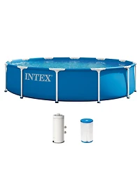 Intex 28211EP 12ft x 30in Metal Frame Above Ground Pool Set with Filter Pump