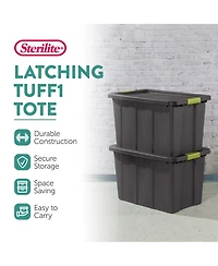 Sterilite Tuff1 Latching 30 Gallon Storage Tote Container with Lid (12 Pack)