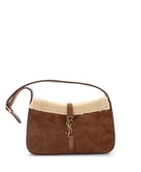 Pre-Owned Saint Laurent Small Le 5 a 7 Hobo Suede with Shearling
