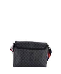 Pre-Owned Gucci Large Night Courrier Flap Messenger Gg Coated Canvas with Applique