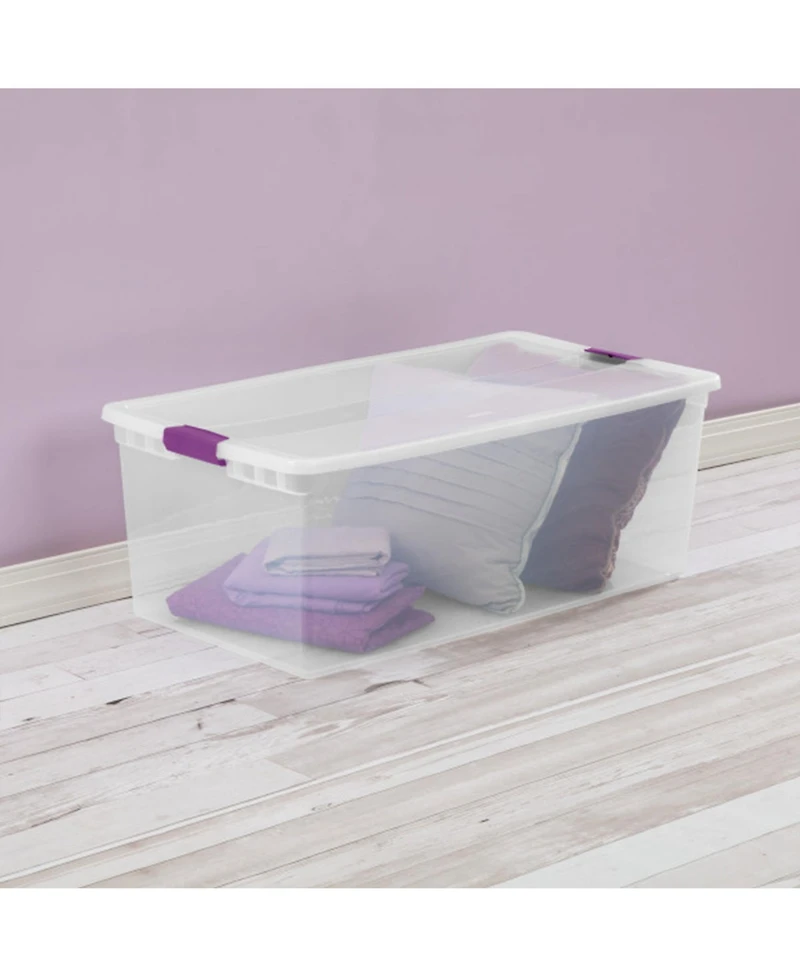 Sterilite 110 Qt Clear Storage Organization Box w/ Secure Latching Lid (16 Pack)