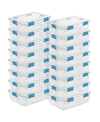 Sterilite 37 Qt Clear Plastic Home Storage Tote Bin with Secure Lids, (16 Pack)