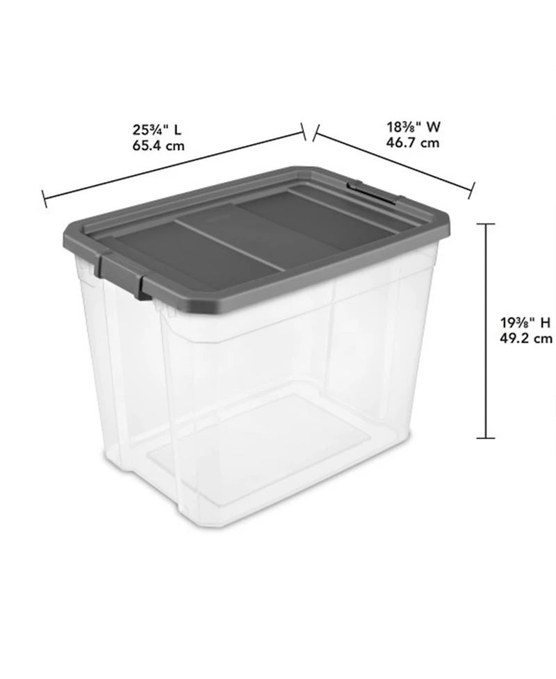 Sterilite 108 Qt Clear Stacker Storage Container Tote w/ Latching Lid, 16 Pack