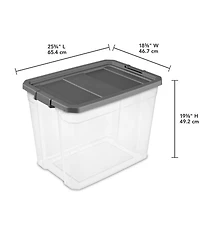 Sterilite 108 Qt Clear Stacker Storage Container Tote w/ Latching Lid, 16 Pack