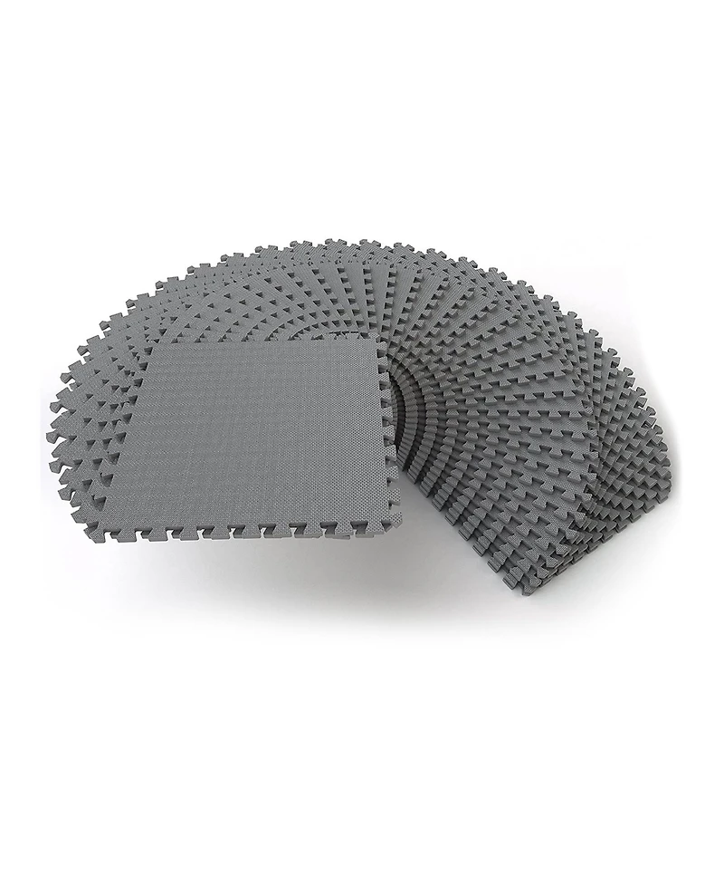 BalanceFrom Fitness 144 Sq Ft Interlocking Exercise Mat Tiles, Gray (2 Pack)