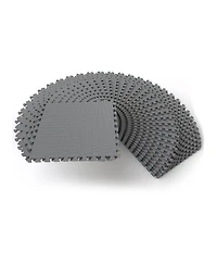 BalanceFrom Fitness 144 Sq Ft Interlocking Exercise Mat Tiles, Gray (2 Pack)
