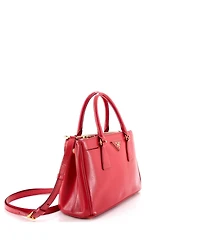 Pre-Owned Prada Mini Double Zip Lux Tote Vernice Saffiano Leather