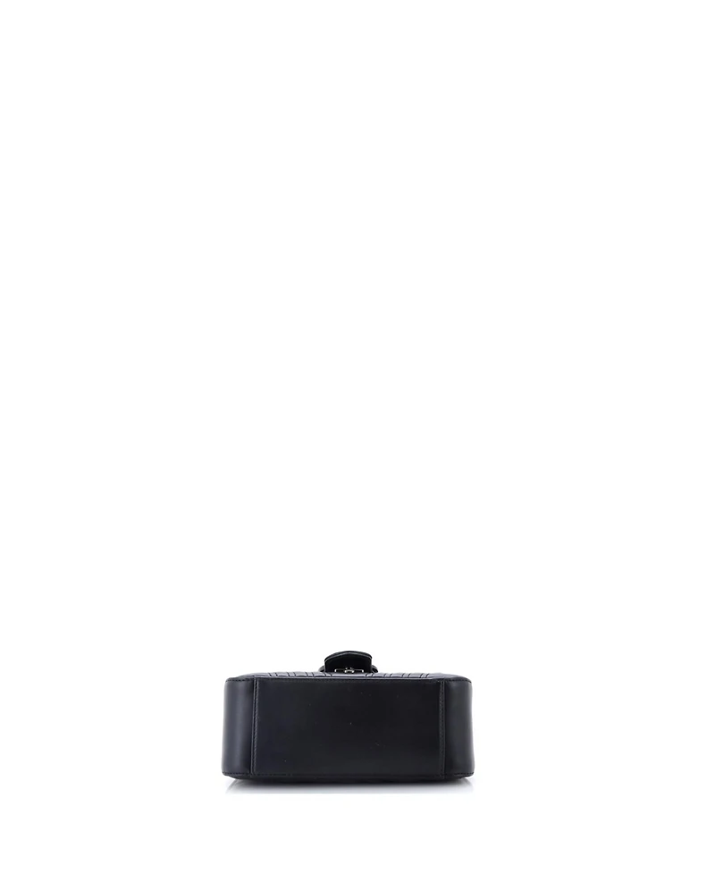 Pre-Owned Gucci Mini Gg Marmont Monochrome Top Handle Flap Bag Matelasse Leather