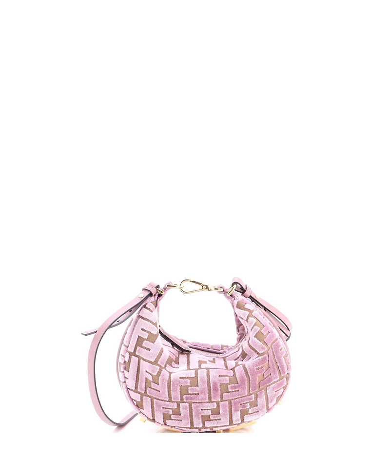 Pre-Owned Fendi Mini Fendigraphy Bag Zucca Jacquard Velvet