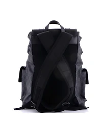 Pre-Owned Gucci Large Double Pocket Buckle Backpack Gg Coated Canvas