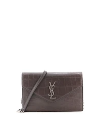 Pre-Owned Saint Laurent Small Classic Monogram Wallet on Chain Embossed Leather