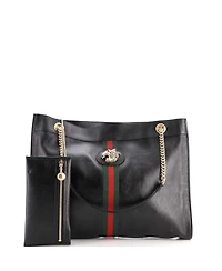 Pre-Owned Gucci Large Rajah Chain Tote Leather