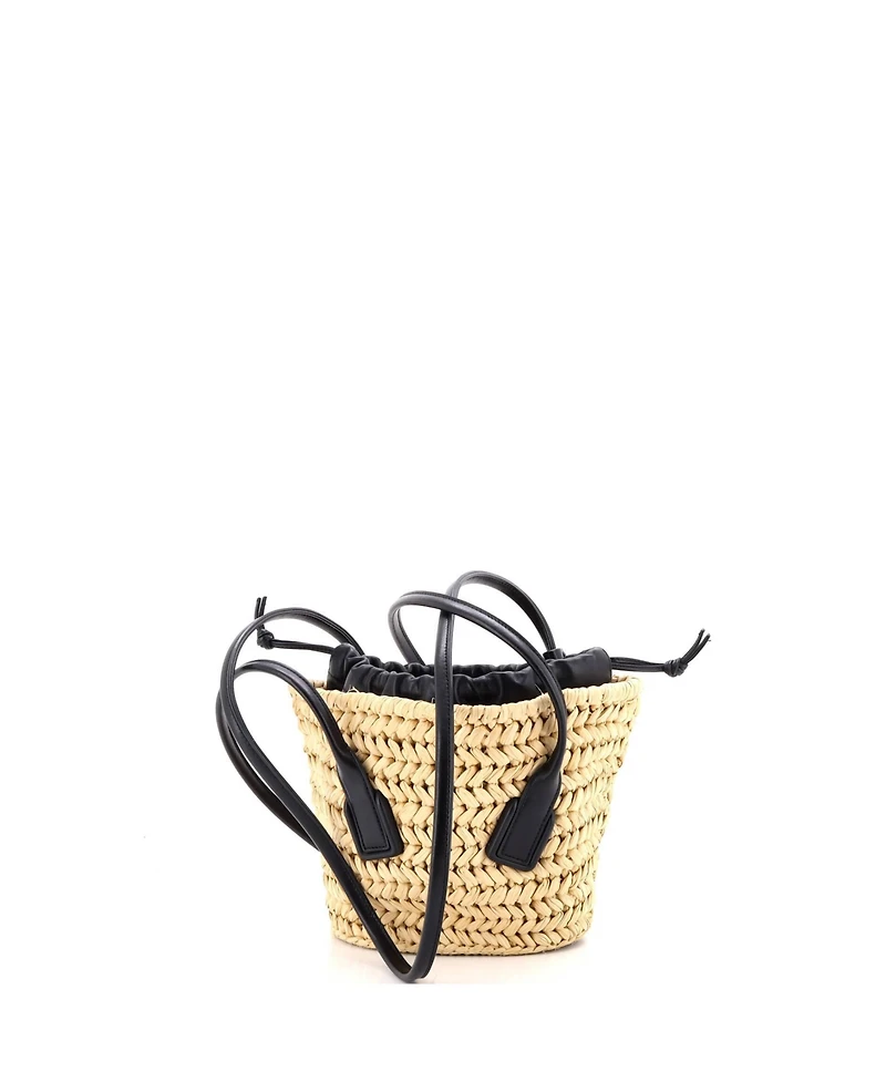 Pre-Owned Bottega Veneta Small Arco Basket Bag Raffia with Leather
