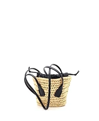 Pre-Owned Bottega Veneta Small Arco Basket Bag Raffia with Leather