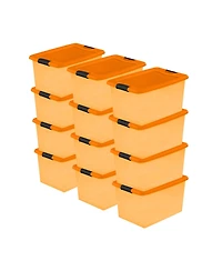 Sterilite Orange 64 Quart Latching Plastic Storage Box Container Tote, (6 Pack)