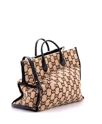 Pre-Owned Gucci Large Shopping Tote Gg Wool