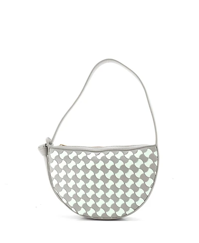 Pre-Owned Bottega Veneta Mini Sunrise Shoulder Bag Bicolor Wavy Pavimento Leather