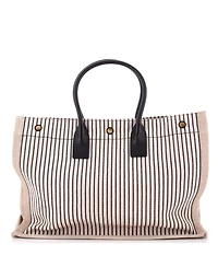 Pre-Owned Saint Laurent Large Rive Gauche Shopper Tote Striped Canvas