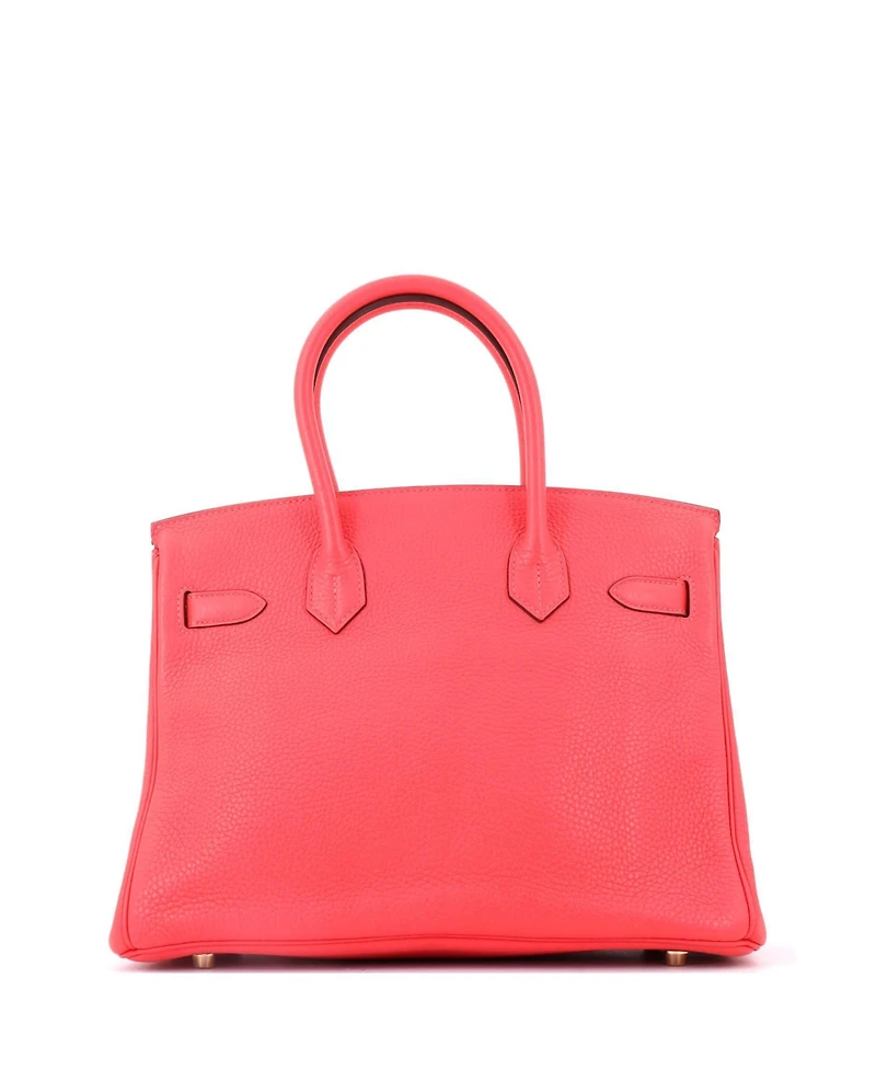 Pre-Owned Hermes Birkin 30 Handbag Pink Clemence with Gold Hardware