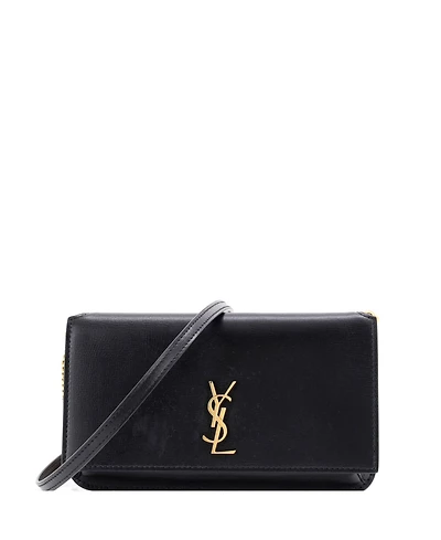 Pre-Owned Saint Laurent Classic Monogram Phone Holder Shoulder Bag Leather