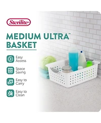 Sterilite Medium Ultra Plastic Storage Organizer Basket with Handles