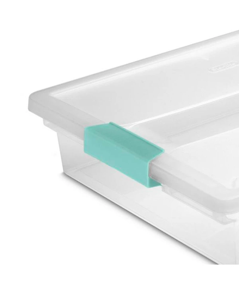 Sterilite Plastic Large Clip Bin Clear, 6 Pack and Mini Clip Storage Box, 6 Pack