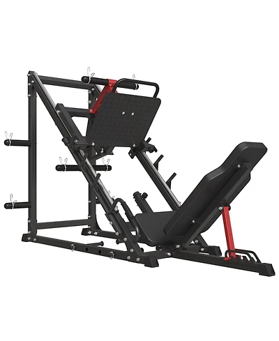 Syedee Leg Press Machine, 1500LBS Weight Capacity Adjustable Leg Machine with Resistance Band Pegs and Plate Storages, Workout Equipment