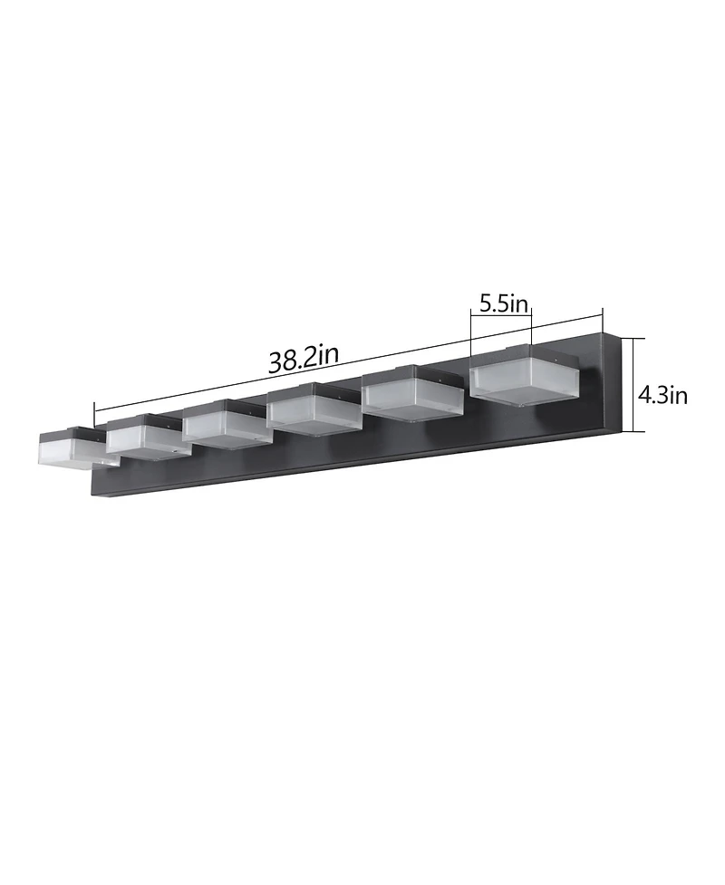 Clihome Modern 6-Light Led Vanity Mirror Light Fixture For Bathrooms And Makeup Tables