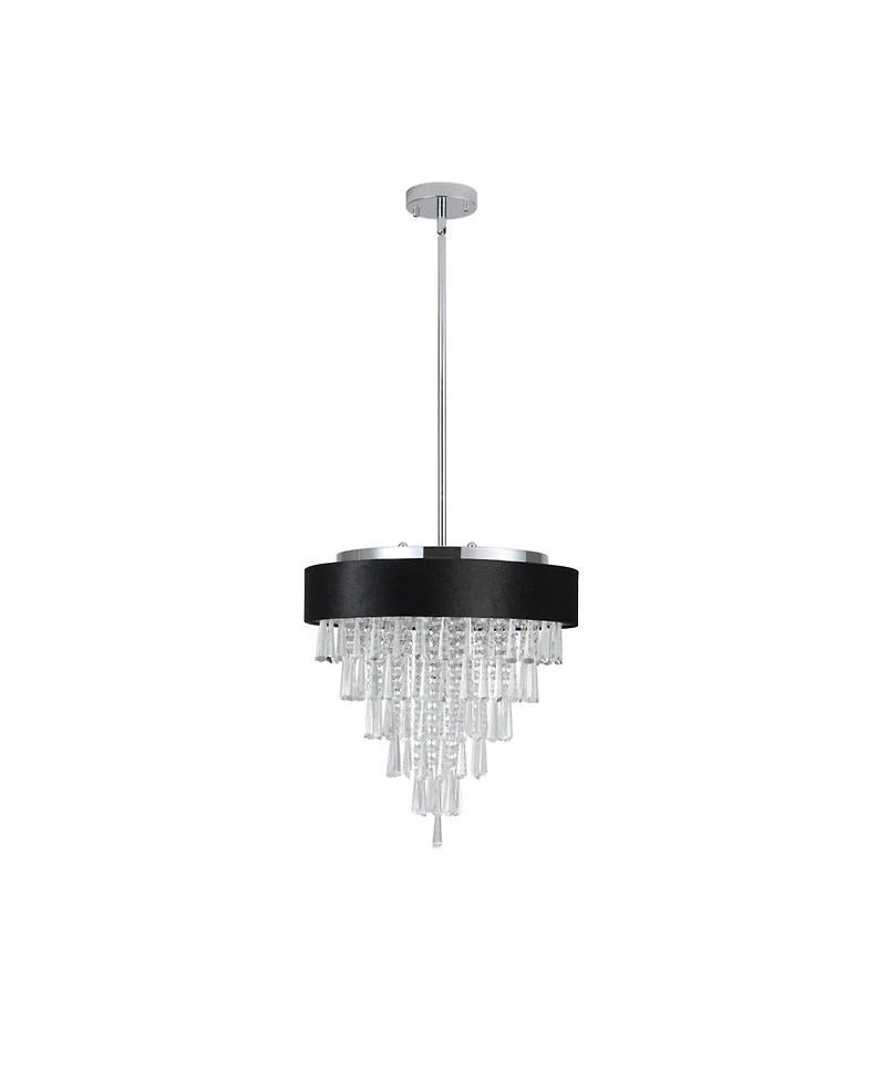 Clihome 18" Modern Crystal Chandelier with Imitation Velvet Anti-Glare Shade (Bulb Not Included)