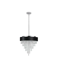 Clihome 18" Modern Crystal Chandelier with Imitation Velvet Anti-Glare Shade (Bulb Not Included)