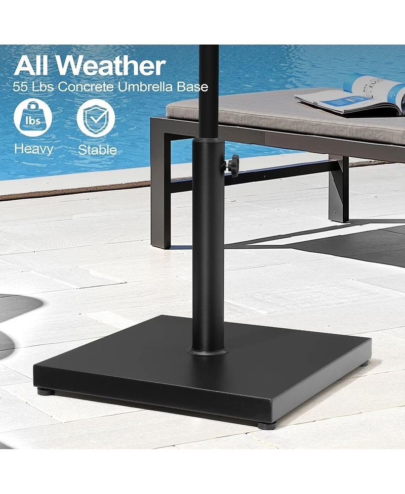 Pellebant 55 Lbs Heavy Duty Square Concrete Umbrella Base for Market Umbrella