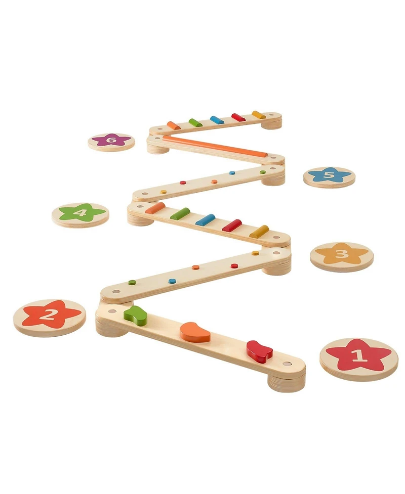 Slickblue 6 Pieces Wooden Balance Steppingstones for Kids Ages 2-6