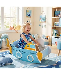 Sugift Wooden Rocking Climber with Rotating Propeller, 45 lb Capacity, Ages 1+