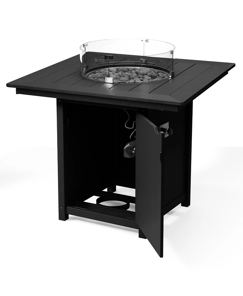 WestinTrends 42" Modern Outdoor Patio Gas Propane Square Fire Pit Table