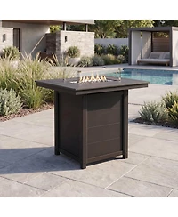 WestinTrends 46" Modern Outdoor Patio Gas Propane Rectangle Fire Pit Table