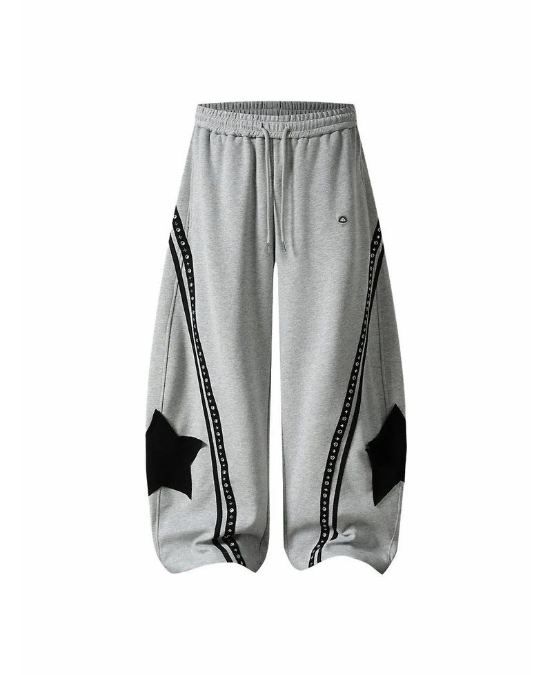 Aelfric Eden Women's Baggy Barrel High-Rise Star-Stud Sweatpants