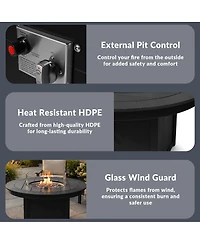 WestinTrends 47" Modern Outdoor 55,000 Btu Patio Propane Round Fire Pit Table