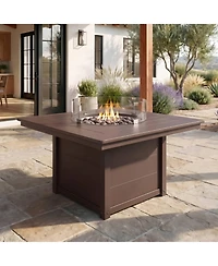 WestinTrends 42" Modern Outdoor Patio Propane Square Fire Pit Table