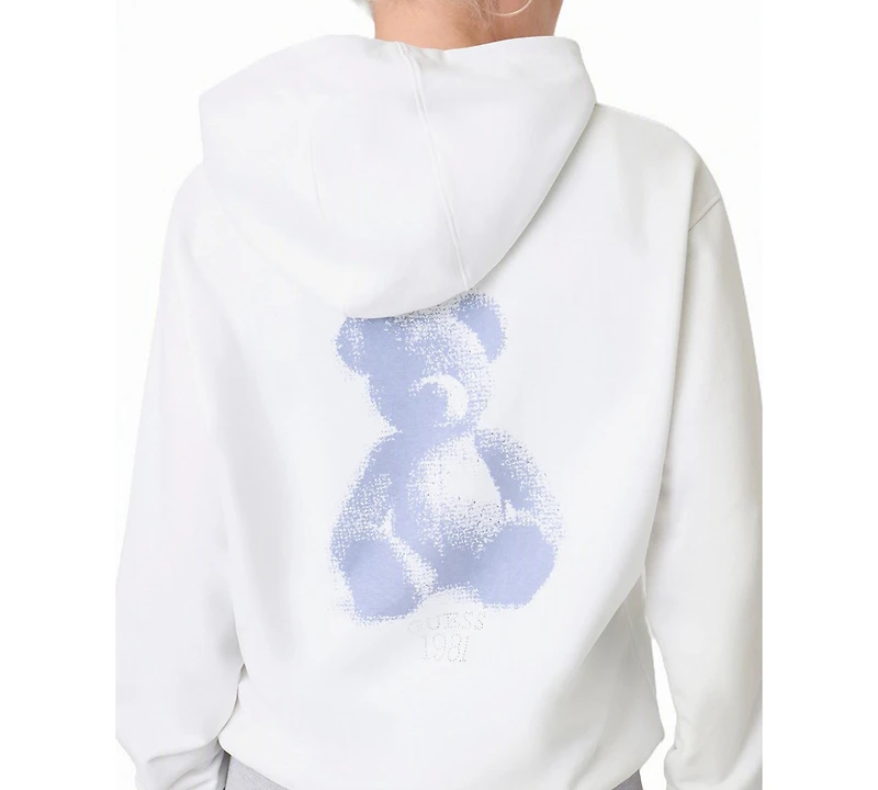 Guess Women's Bear Hoodie Graphic Rhinestone