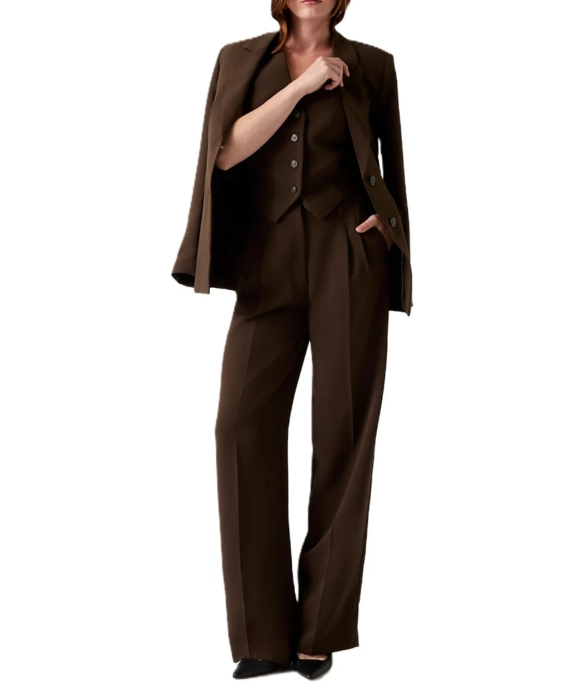 Guess Women's Theoline Perfect Tailored V-Neck Button-Up Vest