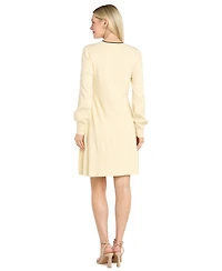 R & M Richards Women's Long-Sleeve Scoop-Neck Sweater Dress