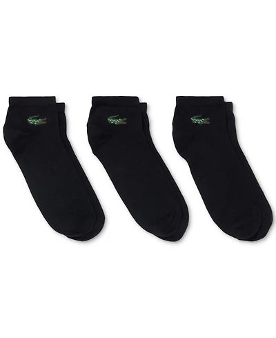 Lacoste Men's Ribbed-Cuff Ankle Socks, 3-Pack
