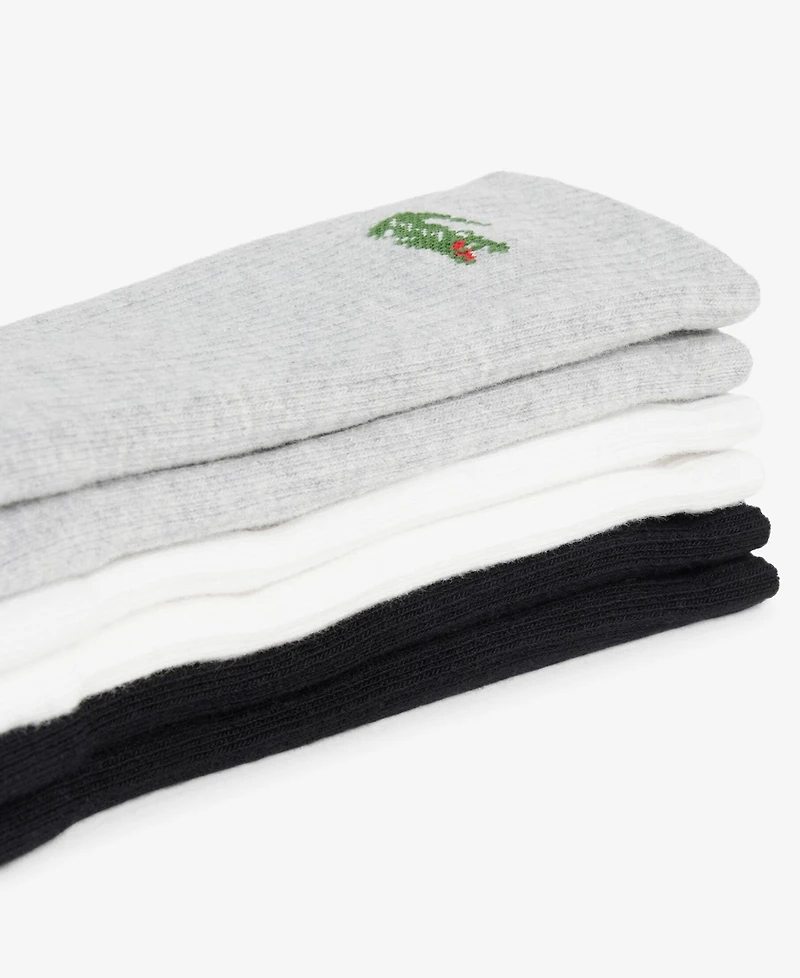 Lacoste Men's Crew Ribbed Socks, 3-Pack