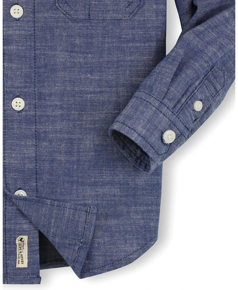 Hope & Henry Little and Big Boys' 5- 7 Organic Long Sleeve Chambray Shirt