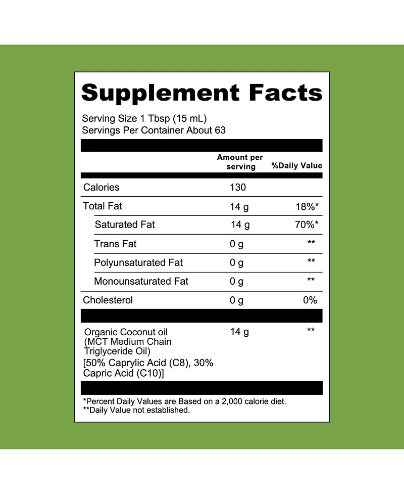 Left Coast Performance Coconut Mct Oil, C8 and C10, Unflavored, 32 Fluid Ounce